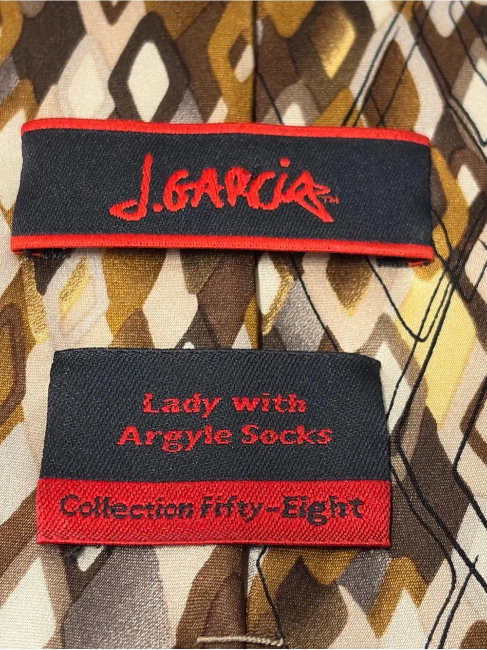 J. Garcia Silk Tie Lot Shaman How Fine Lady With Argyle Socks Jerry Garcia